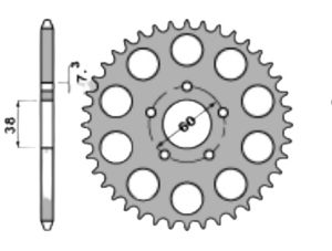 Couronne acier 34 dents