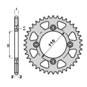 Couronne acier 41 dents