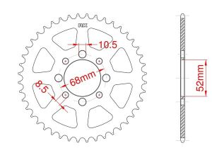 Couronne acier C45 haute résistance 26 dents