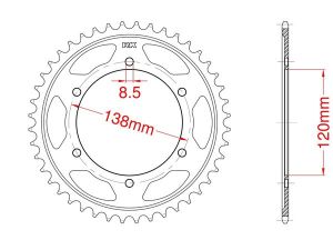 Couronne acier C45 haute résistance 45 dents