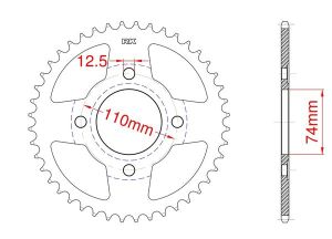 Couronne alu haute résistance 34 dents