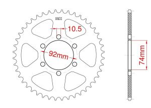 Couronne acier C45 haute résistance 44 dents