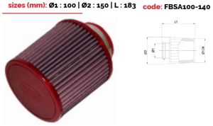 Universeel conisch filter BMC Single Air Metalen top 100mm