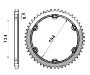 Achtertandwiel aluminium 45 tanden voor PBR atw houder