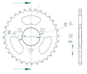 Couronne acier 32 dents