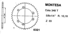 Achtertandwiel aluminium 35 tanden