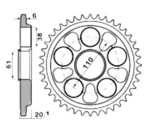 Couronne aluminium 41 dents