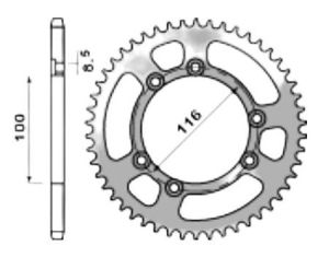 couronne aluminium 42 dents