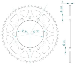 Couronne acier 53 dents