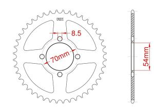 Couronne acier C45 haute résistance 41 dents