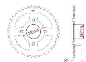 Couronne acier C45 haute résistance 42 dents