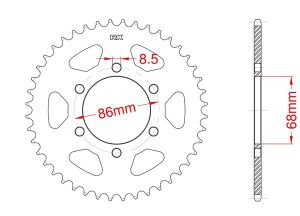 Couronne acier C45 haute résistance 36 dents