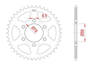 Couronne acier C45 haute résistance 36 dents