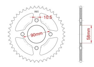 Couronne acier 44 dents