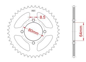 Couronne acier C45 haute résistance 39 dents