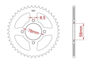 Couronne acier C45 haute résistance 36 dents