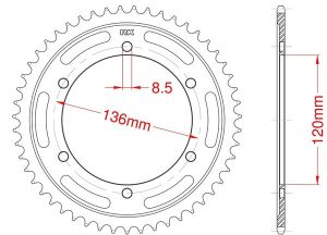 Couronne acier C45 haute résistance 48 dents