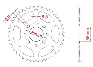 Couronne acier 42 dents