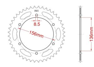 Couronne acier C45 haute résistance 46 dents