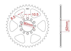 Couronne aluminium 49 dents