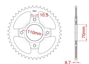 Couronne acier C45 haute résistance 35 dents