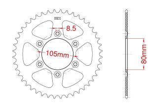 Couronne acier C45 haute résistance 45 dents