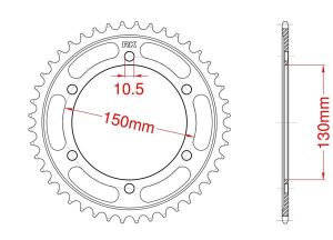 Couronne acier C45 haute résistance 46 dents