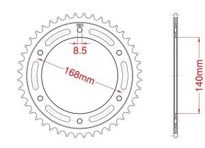 Achtertandwiel alu 47 tanden